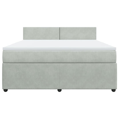 Boxspring met matras fluweel lichtgrijs 180x200 cm