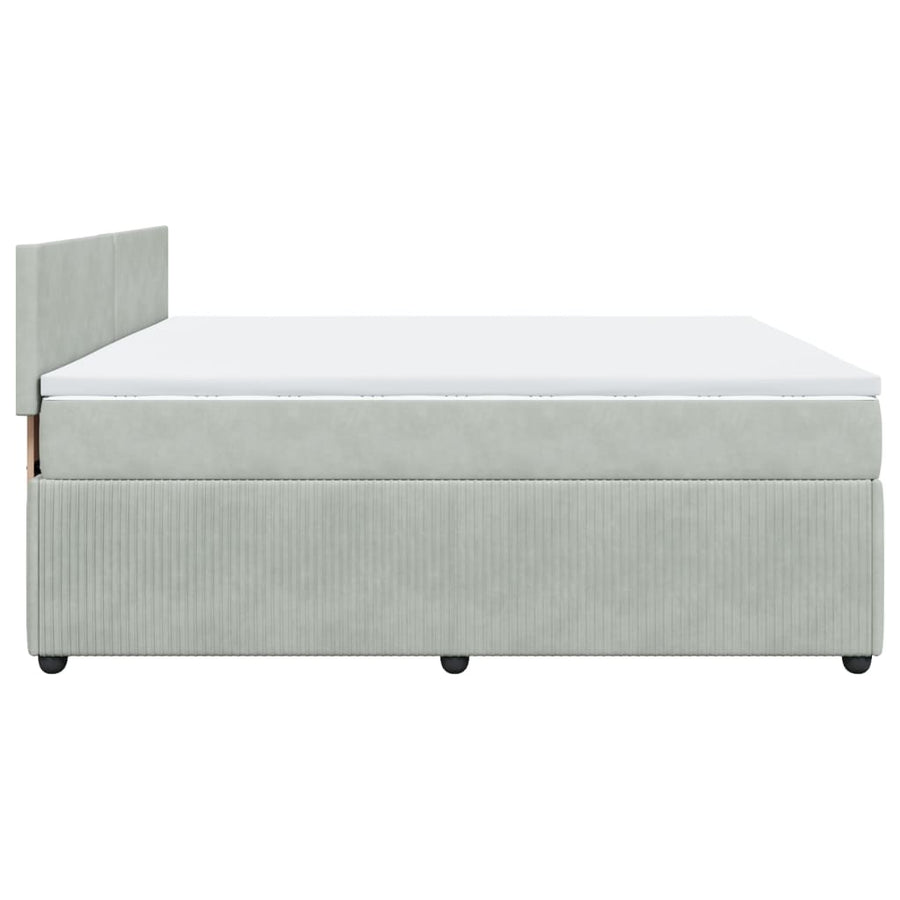 Boxspring met matras fluweel lichtgrijs 180x200 cm