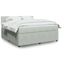 Boxspring met matras fluweel lichtgrijs 180x200 cm