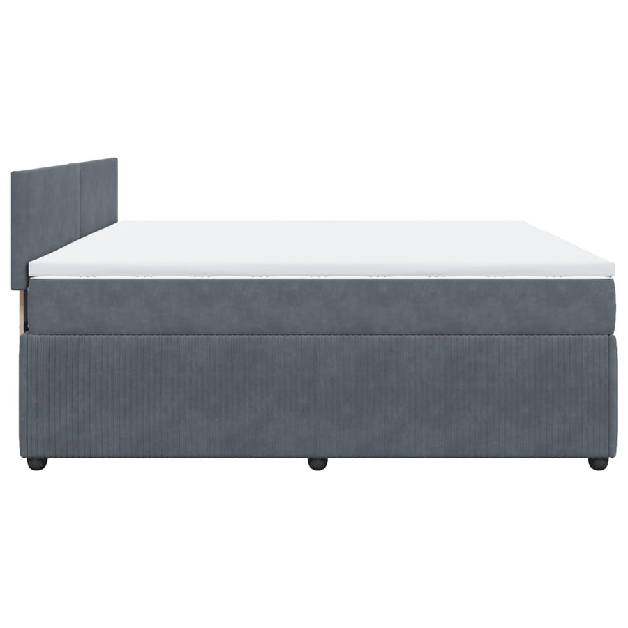Boxspring met matras fluweel donkergrijs 180x200 cm