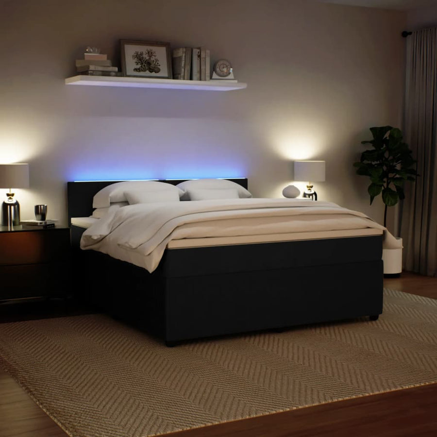 Boxspring met matras fluweel zwart 180x200 cm