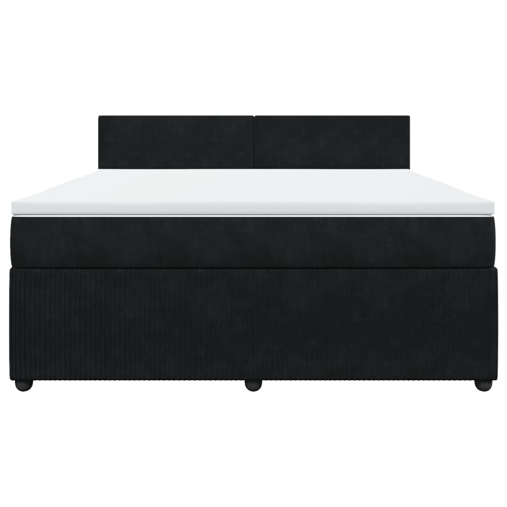 Boxspring met matras fluweel zwart 180x200 cm