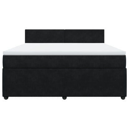 Boxspring met matras fluweel zwart 180x200 cm