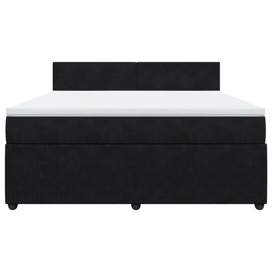 Boxspring met matras fluweel zwart 180x200 cm