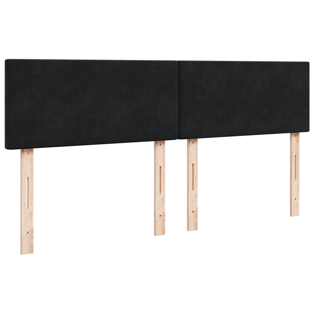 Boxspring met matras fluweel zwart 180x200 cm