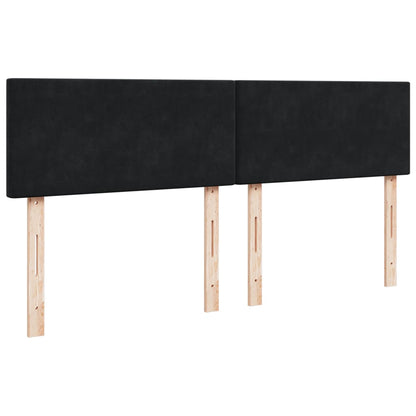 Boxspring met matras fluweel zwart 180x200 cm
