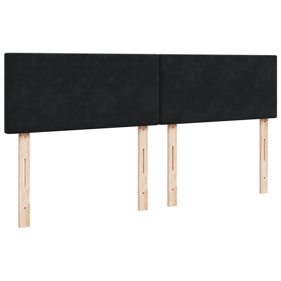 Boxspring met matras fluweel zwart 180x200 cm