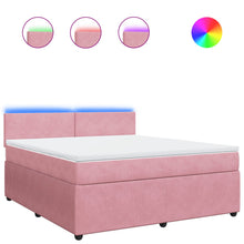 Boxspring met matras fluweel roze 180x200 cm