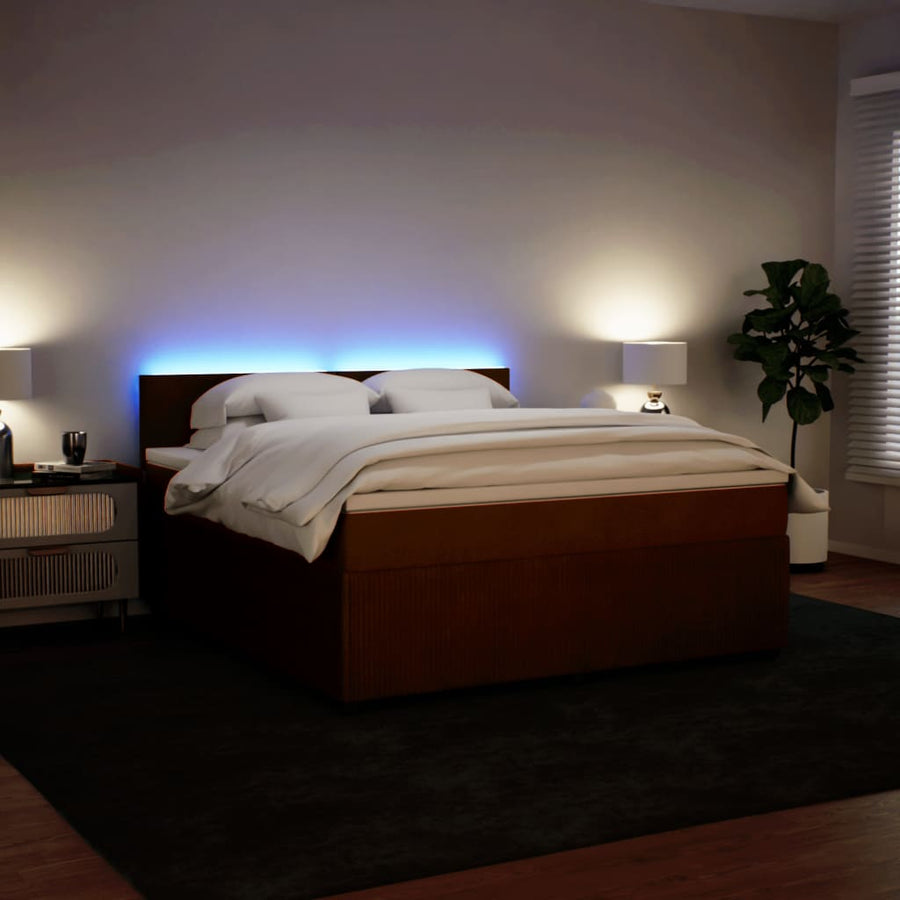 Boxspring met matras fluweel roze 180x200 cm