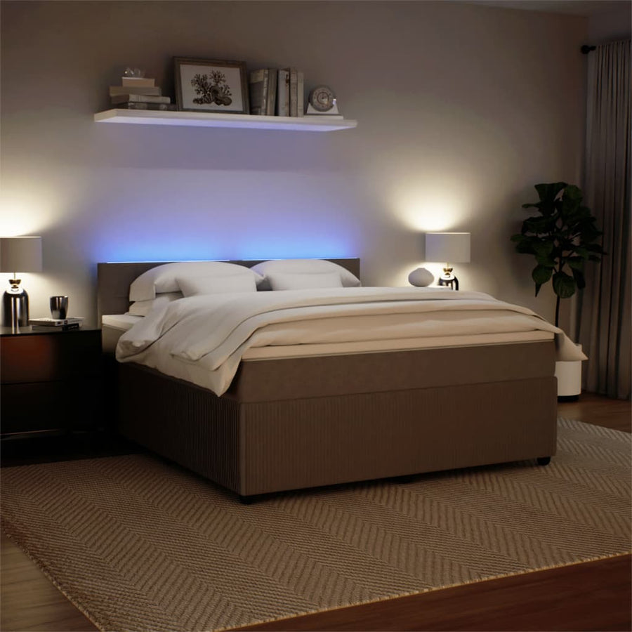 Boxspring met matras fluweel lichtgrijs 180x200 cm