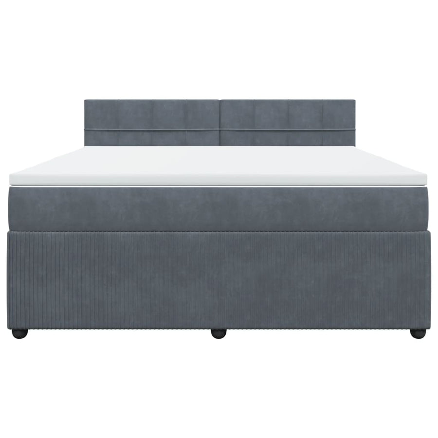 Boxspring met matras fluweel donkergrijs 180x200 cm