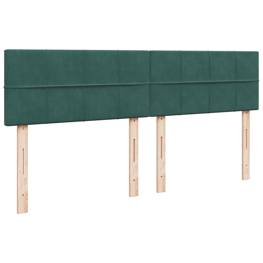 Boxspring met matras fluweel donkergroen 180x200 cm