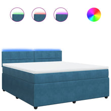 Boxspring met matras fluweel blauw 180x200 cm