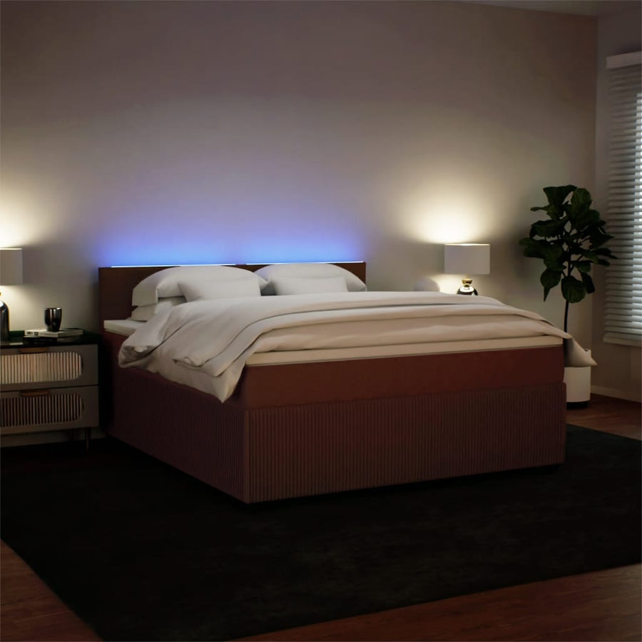 Boxspring met matras fluweel roze 180x200 cm