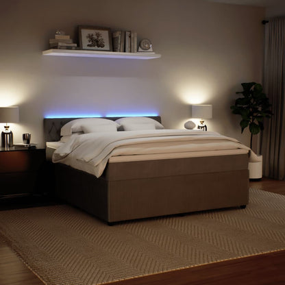 Boxspring met matras fluweel lichtgrijs 180x200 cm