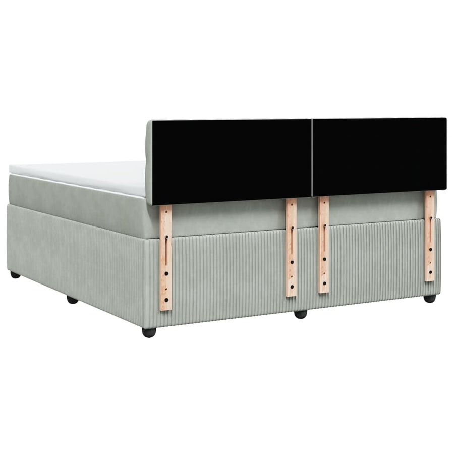 Boxspring met matras fluweel lichtgrijs 180x200 cm