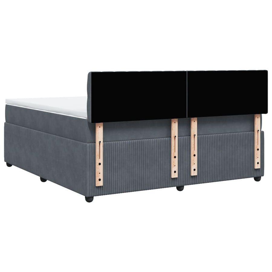 Boxspring met matras fluweel donkergrijs 180x200 cm