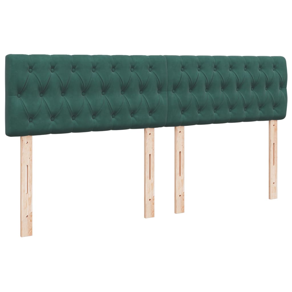 Boxspring met matras fluweel donkergroen 180x200 cm