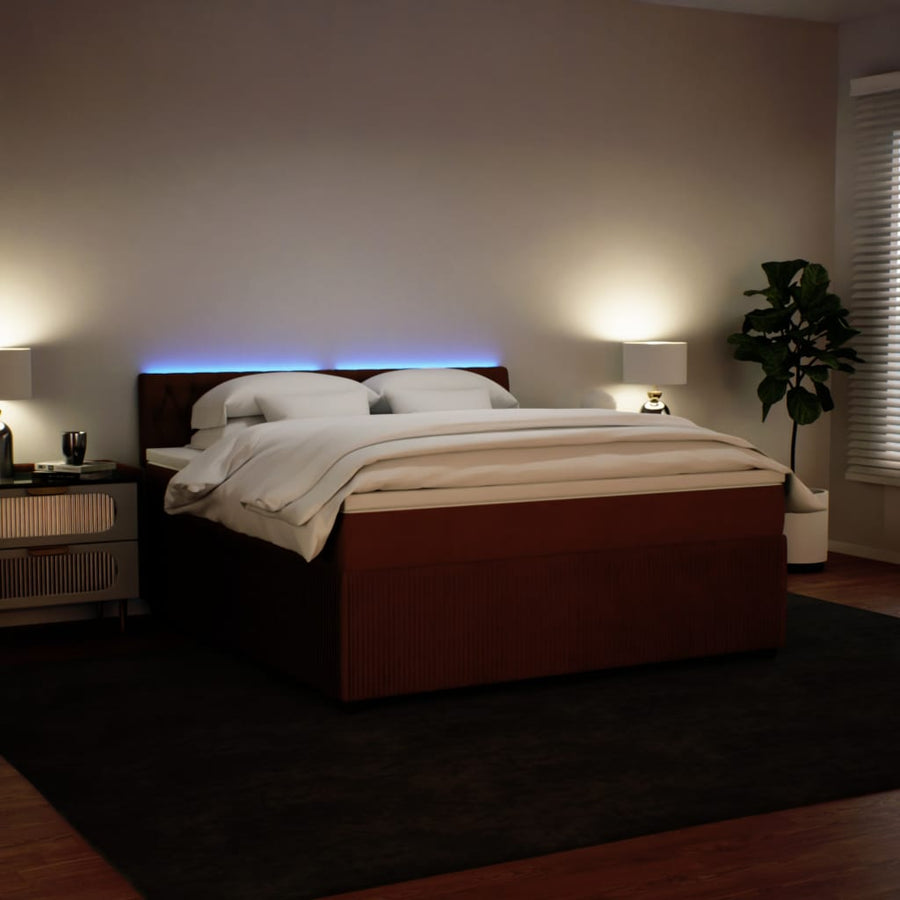 Boxspring met matras fluweel roze 180x200 cm