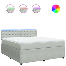 Boxspring met matras fluweel lichtgrijs 180x200 cm