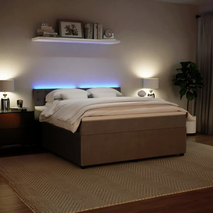 Boxspring met matras fluweel lichtgrijs 180x200 cm