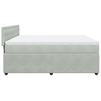 Boxspring met matras fluweel lichtgrijs 180x200 cm