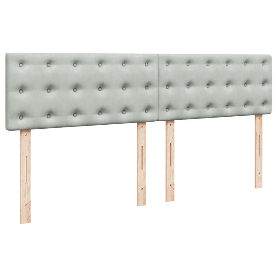 Boxspring met matras fluweel lichtgrijs 180x200 cm