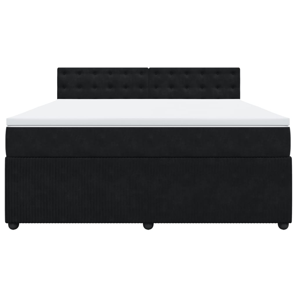Boxspring met matras fluweel zwart 180x200 cm