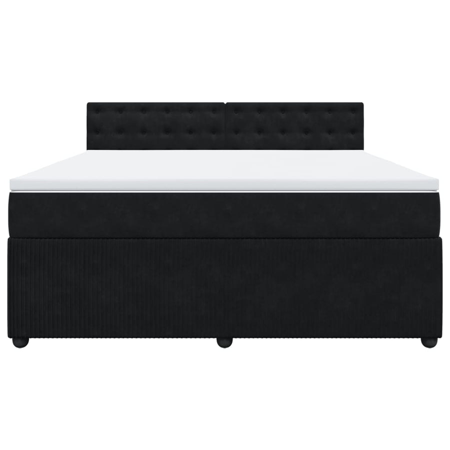 Boxspring met matras fluweel zwart 180x200 cm