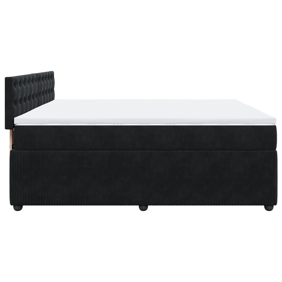Boxspring met matras fluweel zwart 180x200 cm