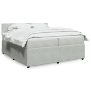 Boxspring met matras lichtgrijs 200x200 cm