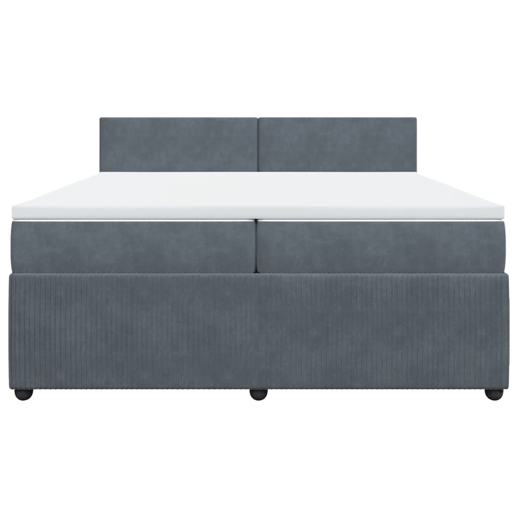 Boxspring met matras fluweel donkergrijs 200x200 cm