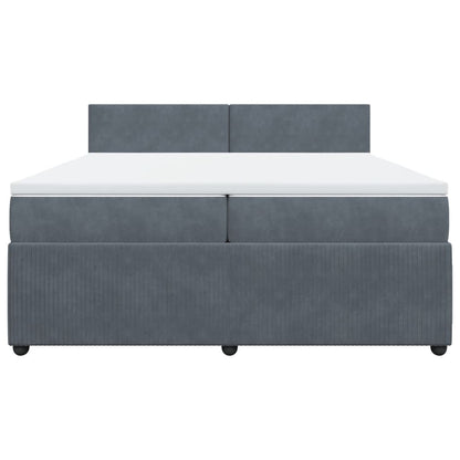Boxspring met matras fluweel donkergrijs 200x200 cm