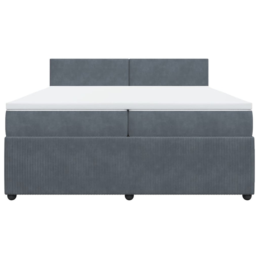 Boxspring met matras fluweel donkergrijs 200x200 cm