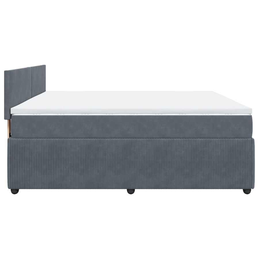 Boxspring met matras fluweel donkergrijs 200x200 cm