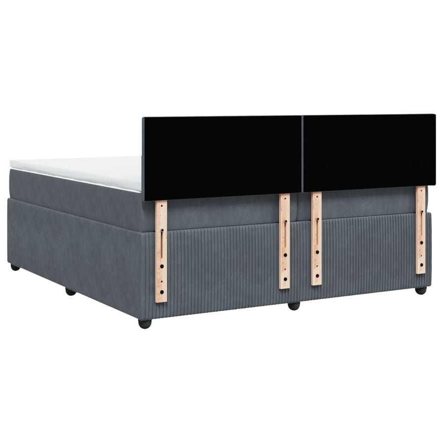 Boxspring met matras fluweel donkergrijs 200x200 cm