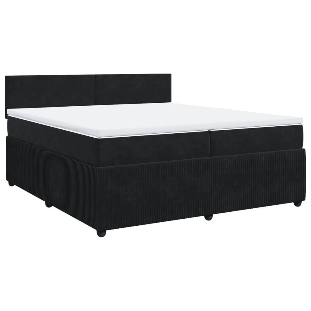 Boxspring met matras fluweel zwart 200x200 cm