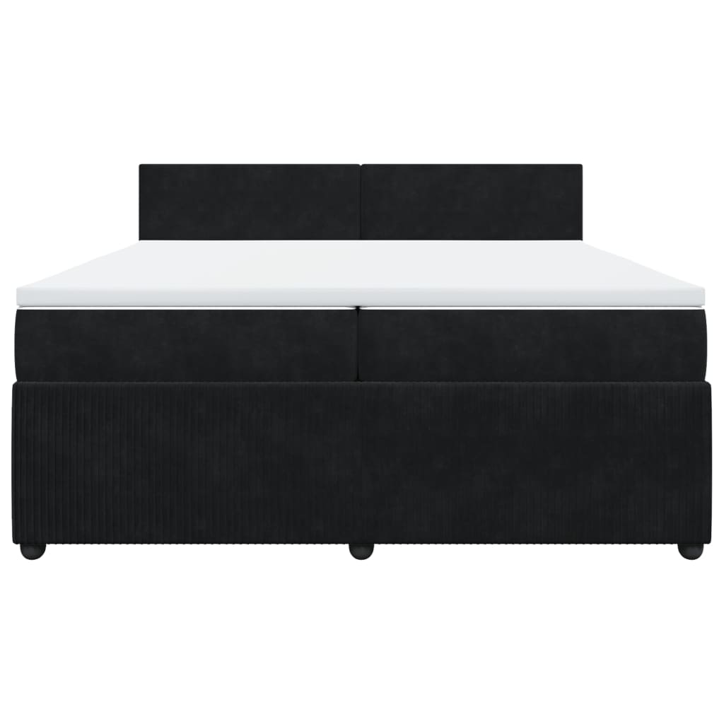 Boxspring met matras fluweel zwart 200x200 cm