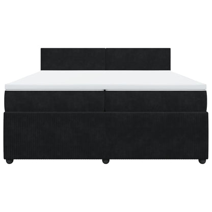 Boxspring met matras fluweel zwart 200x200 cm