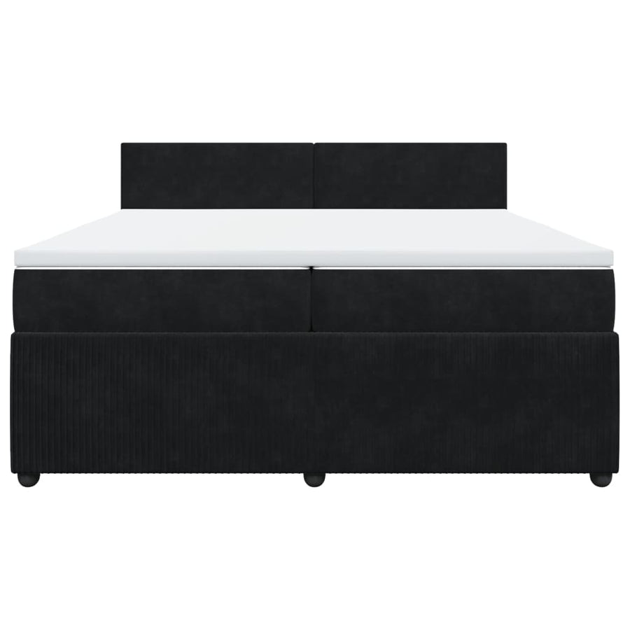 Boxspring met matras fluweel zwart 200x200 cm
