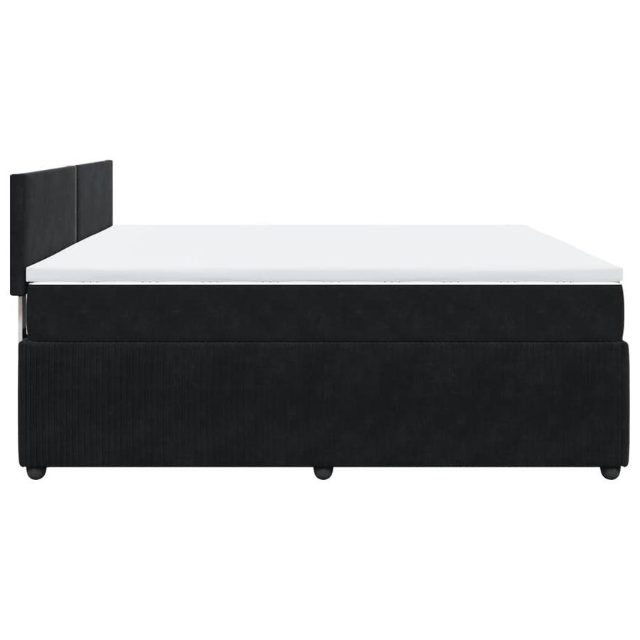 Boxspring met matras fluweel zwart 200x200 cm