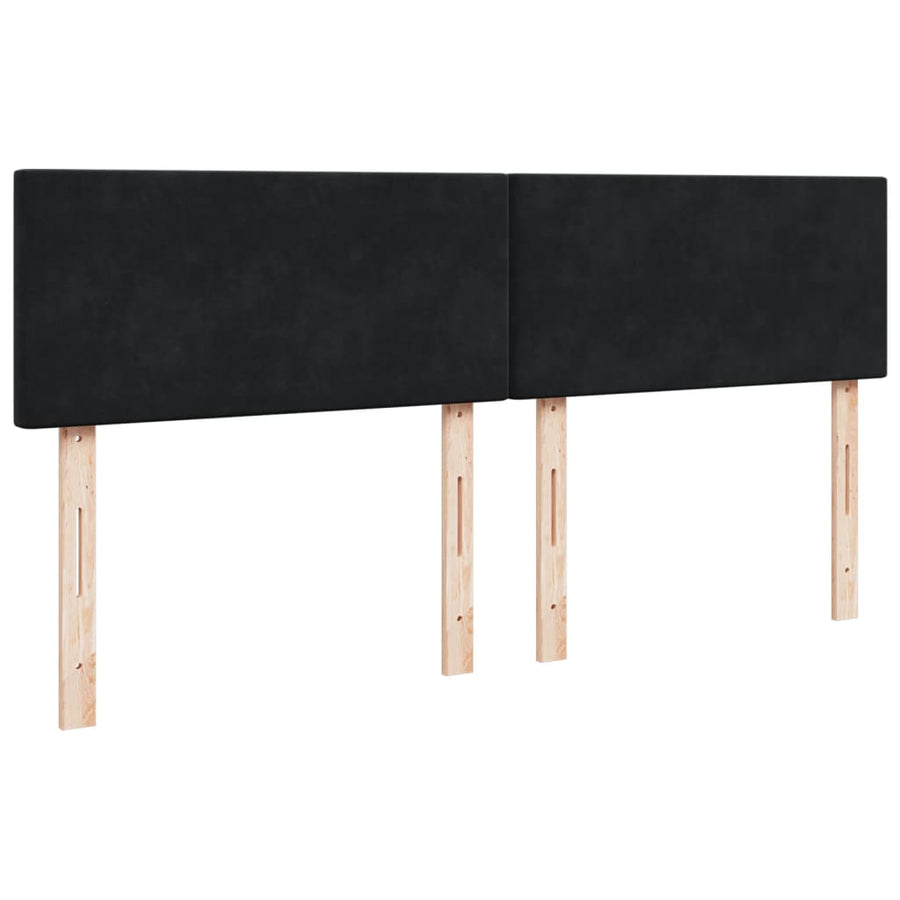 Boxspring met matras fluweel zwart 200x200 cm