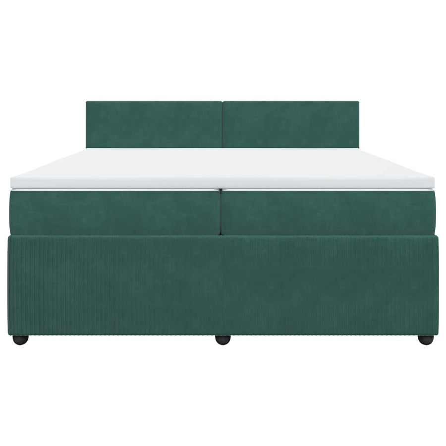 Boxspring met matras fluweel donkergroen 200x200 cm