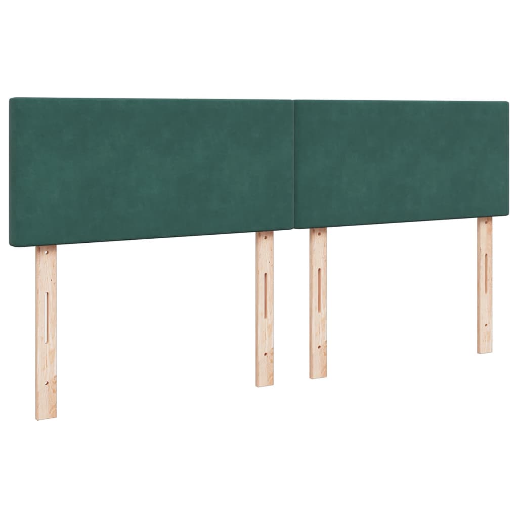 Boxspring met matras fluweel donkergroen 200x200 cm