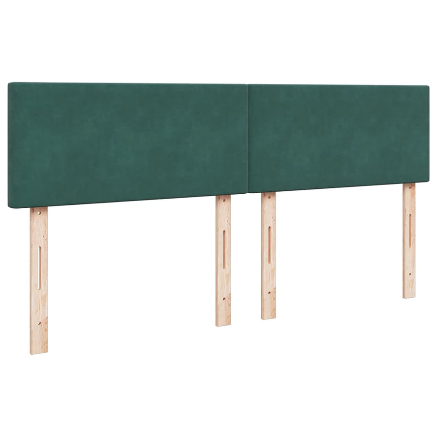 Boxspring met matras fluweel donkergroen 200x200 cm