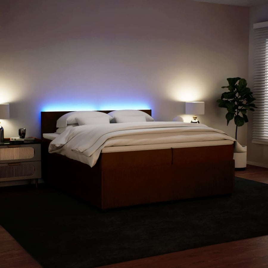 Boxspring met matras fluweel roze 200x200 cm