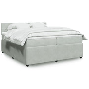 Boxspring 200x200 cm fluweel lichtgrijs