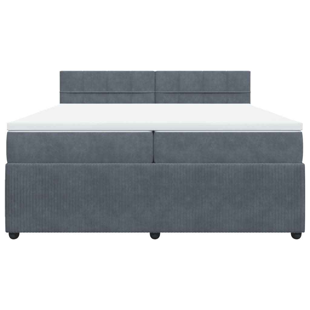Boxspring met matras fluweel donkergrijs 200x200 cm