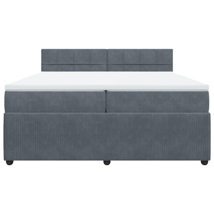 Boxspring met matras fluweel donkergrijs 200x200 cm