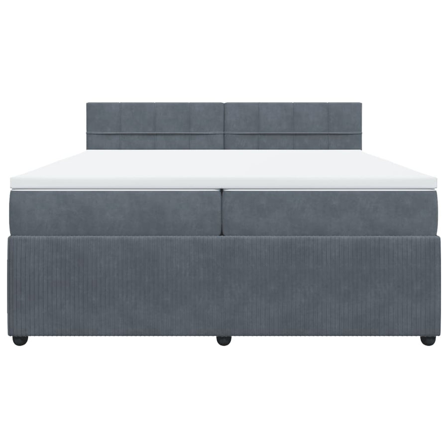 Boxspring met matras fluweel donkergrijs 200x200 cm
